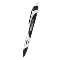Two-Tone Sleek Write Rubberized Pen - 833_BLKWHT_Silkscreen
