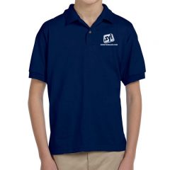 Youth Gildan Ultra Blend Polo Shirt - Navy Blue