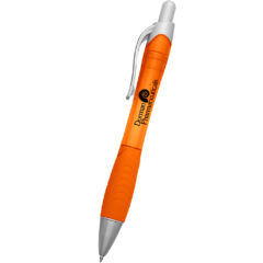 Rio Ballpoint Pen with Contoured Rubber Grip - 880_TRNORN_Silkscreen