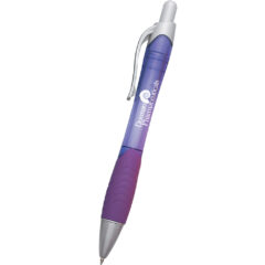 Rio Ballpoint Pen with Contoured Rubber Grip - 880_TRNPUR_Silkscreen