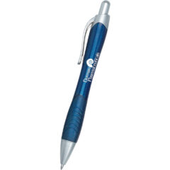 Rio Gel Pen With Contoured Rubber Grip - 881_METBLU_Silkscreen 1