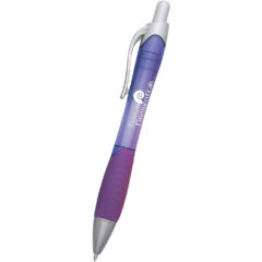 Rio Gel Pen With Contoured Rubber Grip - 881_TRNPUR_Silkscreen