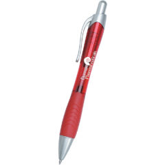 Rio Gel Pen With Contoured Rubber Grip - 881_TRNRED_Silkscreen