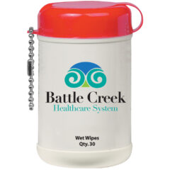 Mini Wet Wipe Canister - 9042_WHTREDCAP_White_Label