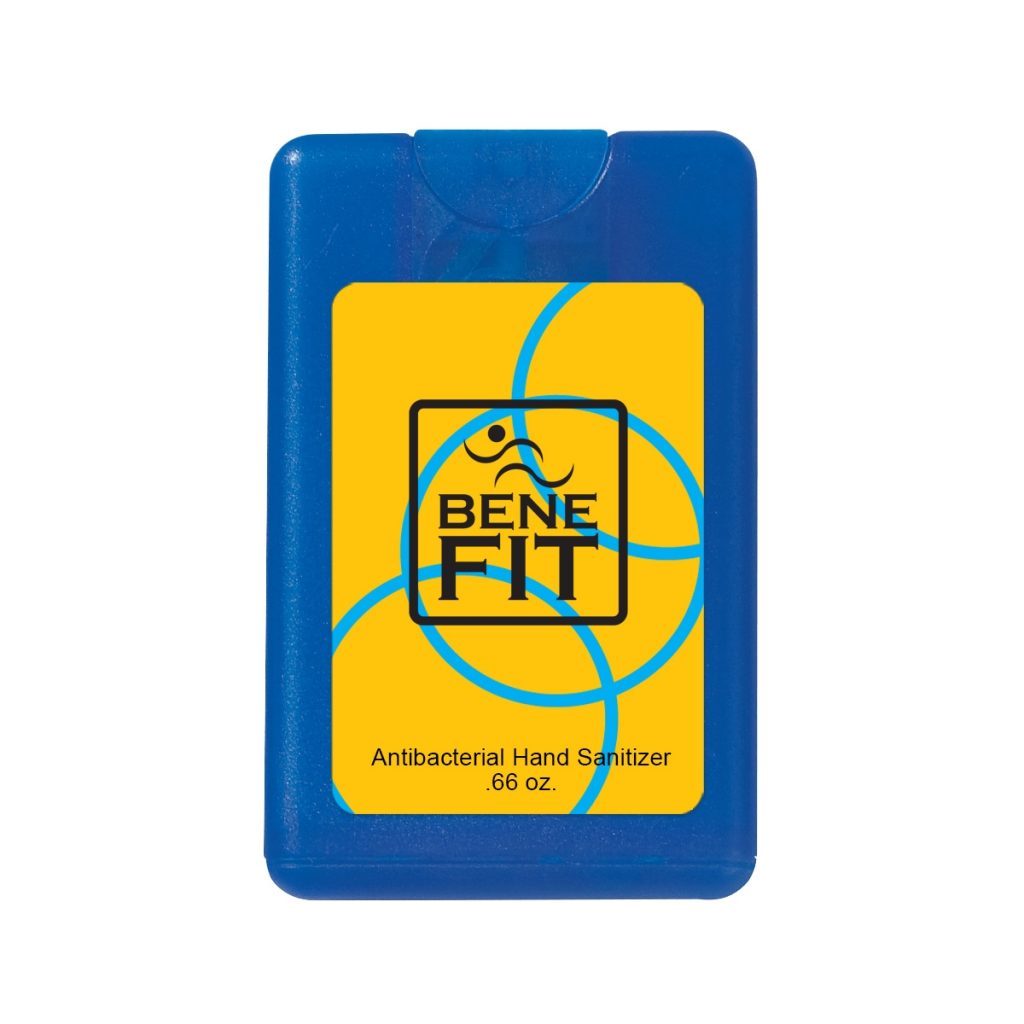 Card Shape Promotional Hand Sanitizers - 9051_FSTBLU_White_Label