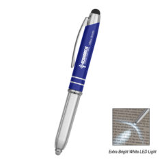 Ballpoint Stylus Pen with Light - 959_BLU_Personalization_Laser