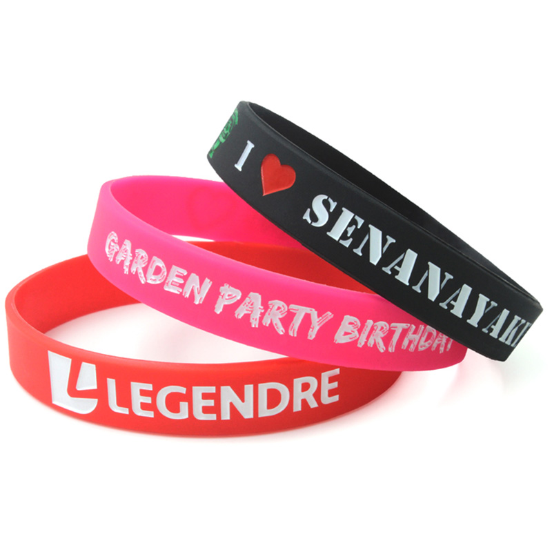 Color Filled Silicone Wristband Bracelet - A2743