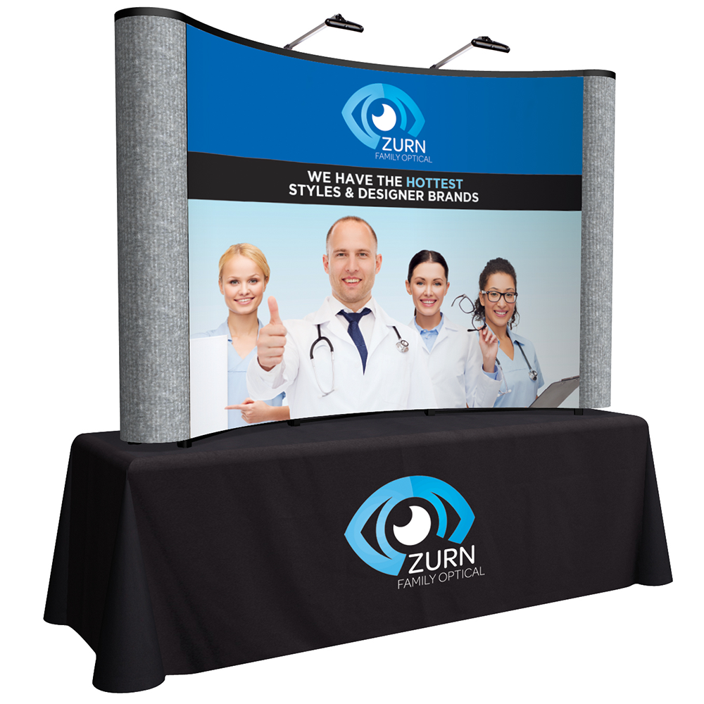 ARISE Curved Tabletop Display Kit – 8′ - ARISE Curved Tabletop Display Kit 8211 8ftsteel