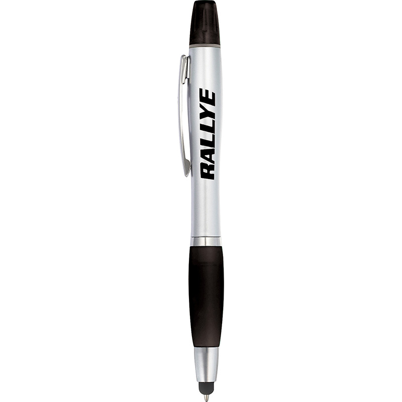 Nash Stylus Pen with Highlighter and Logo - B988-black