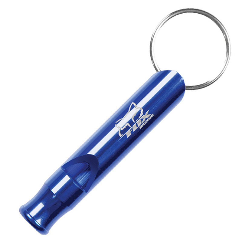 Aluminum Metal Whistle Key Chain - Blue