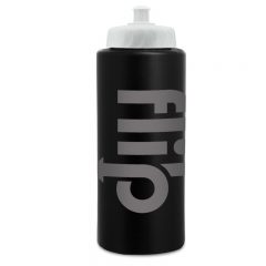 Basic Sports Bottles with Logo – 32 oz - Pushpull Black Granite Lid