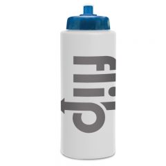 Basic Sports Bottles with Logo – 32 oz - Pushpull Frost Trans Blue Lid