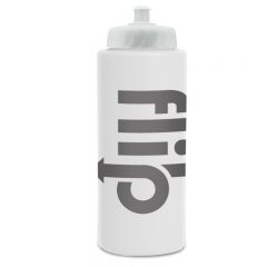 Basic Sports Bottles with Logo – 32 oz - Pushpull White Granite Lid