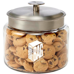 Glass Cookie Jar with Cookies - GlassCookieJarwithCookiesLargeChocChipMini
