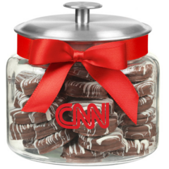 Glass Cookie Jar with Cookies - GlassCookieJarwithCookiesLargeDrizzle