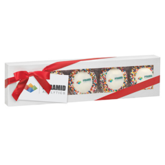 Luxury Chocolate Covered Oreo® Gift Box – 5 Pack - LuxuryChocolateCoveredOreoGiftBox5PackRainbowNonpareilLogoPrint