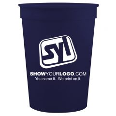 Smooth Plastic Stadium Cups – 12 oz - Navy