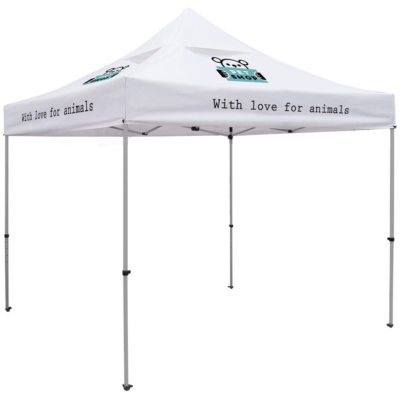 Premium 10 Tent Kit with Vented Canopy Four Location Full Color Imprintswhite