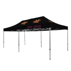 Premium Event Tent Kit – 10′ x 20′ (4 location, full color imprints) - PremiumEventTentKit10x204locationfullcolorimprintsblack