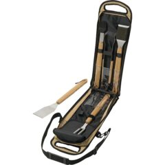 Bamboo BBQ Set -5 pieces - S0622 8211 Utensils in Case