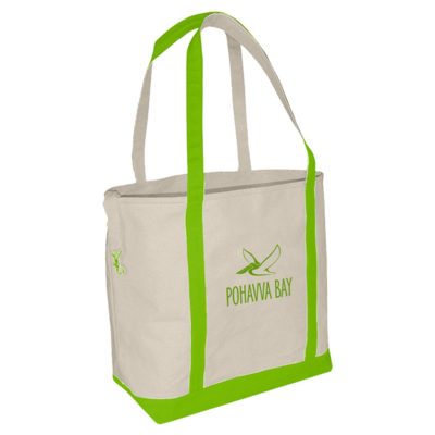 Small Accent Boat Tote_Lime