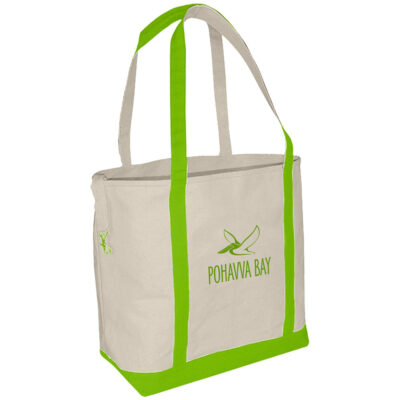 Small Accent Boat Tote_Lime Green