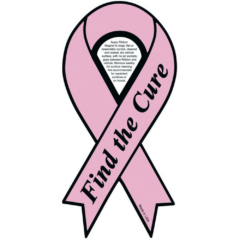 Support Ribbon Magnet/Car Sign - SupportRibbonMagnetCarSignFindTheCurePink