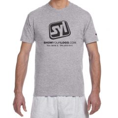 Champion T-shirts with Custom Printed Logo - Light Steel