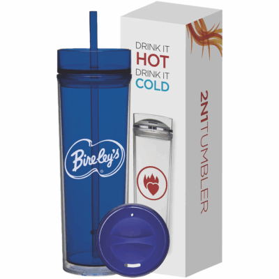 Tube Tumbler Hot and Cold Gift Set 8211 16 oz 8211 Blue