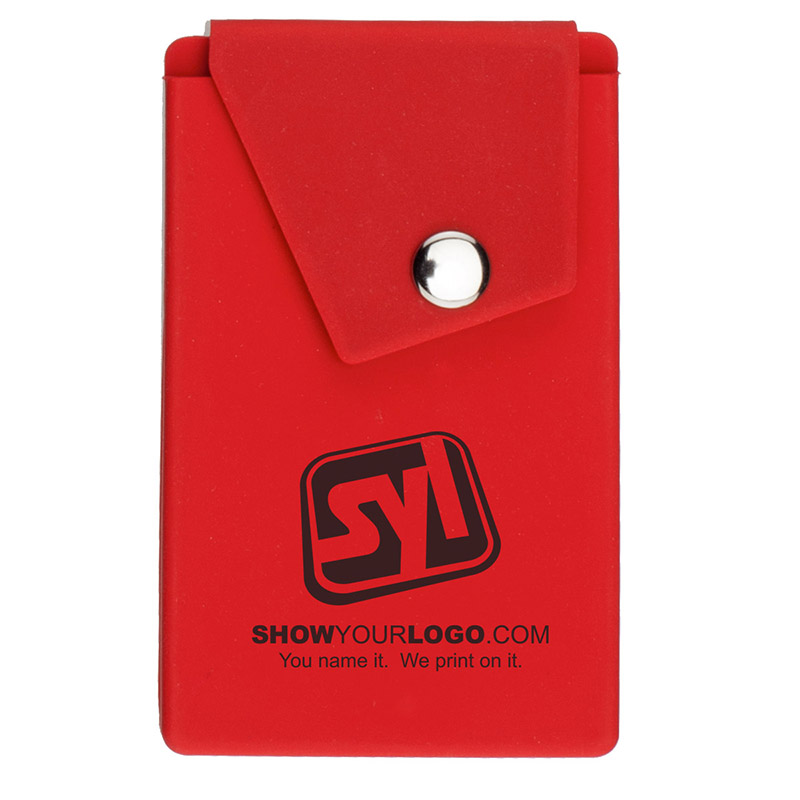 Silicone Phone Pocket with Stand - Red