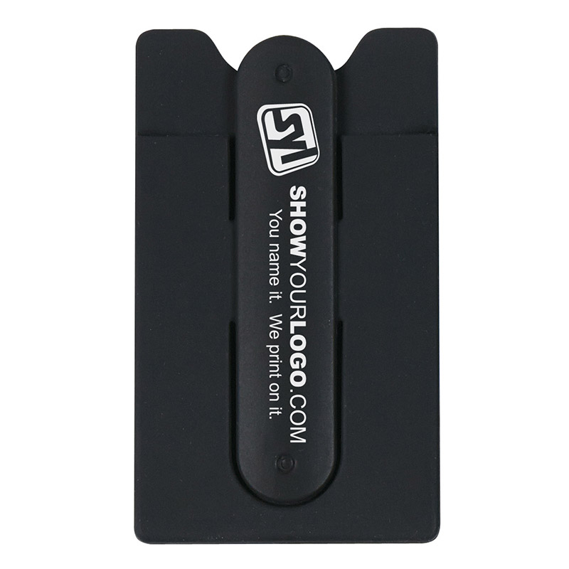 Silicone Phone Wallet with Stand - Black