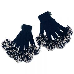 Spritz Fingers Knit Pom Pom Gloves - Navy Grey