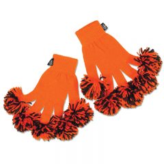 Spritz Fingers Knit Pom Pom Gloves - Orange Brown