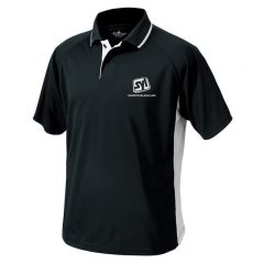 Charles River Men’s Color Blocked Wicking Polo - Black White