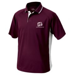 Charles River Men’s Color Blocked Wicking Polo - Maroon White