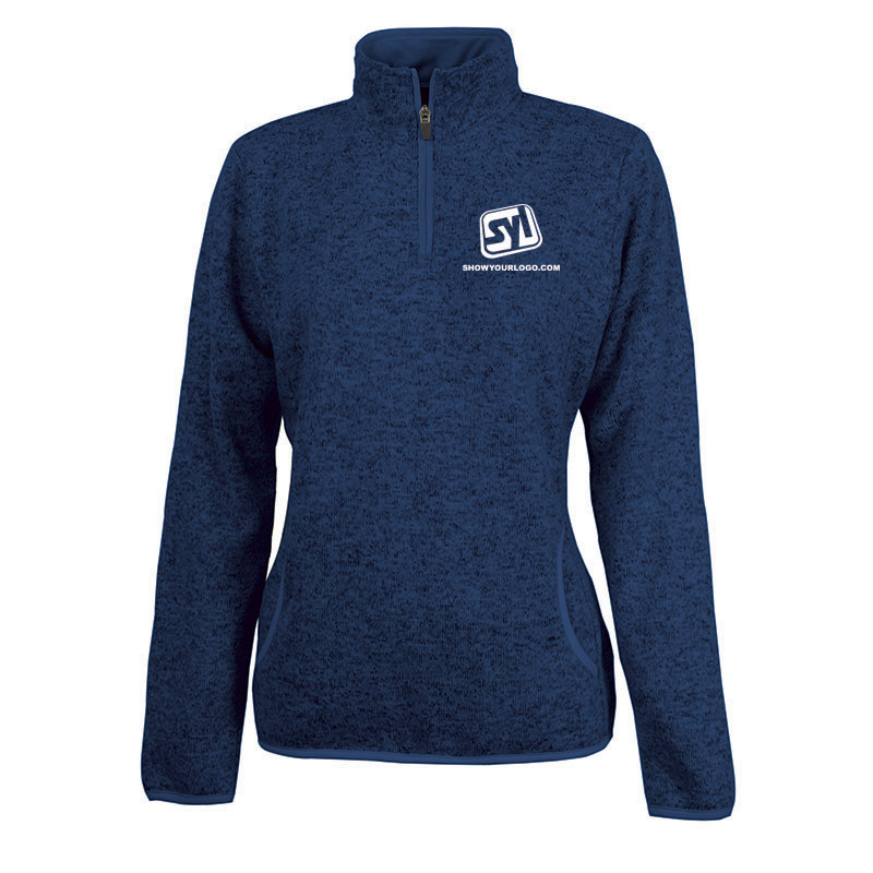 Ladies’ Heathered Fleece Pullover - Navy Heather