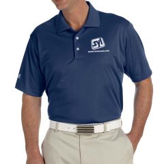 Adidas ClimaLite Golf Shirt with Logo - Navy Blue