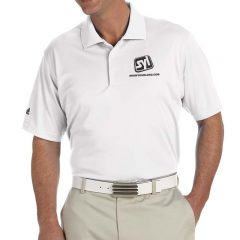 Adidas ClimaLite Golf Shirt with Logo - White