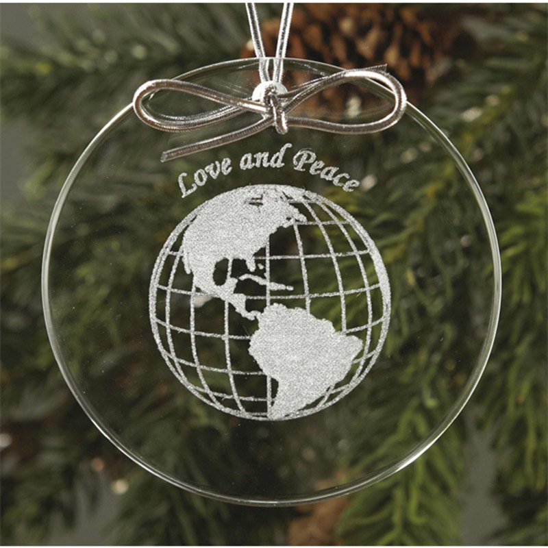 Circle Glass Ornament - Laser Engraved
