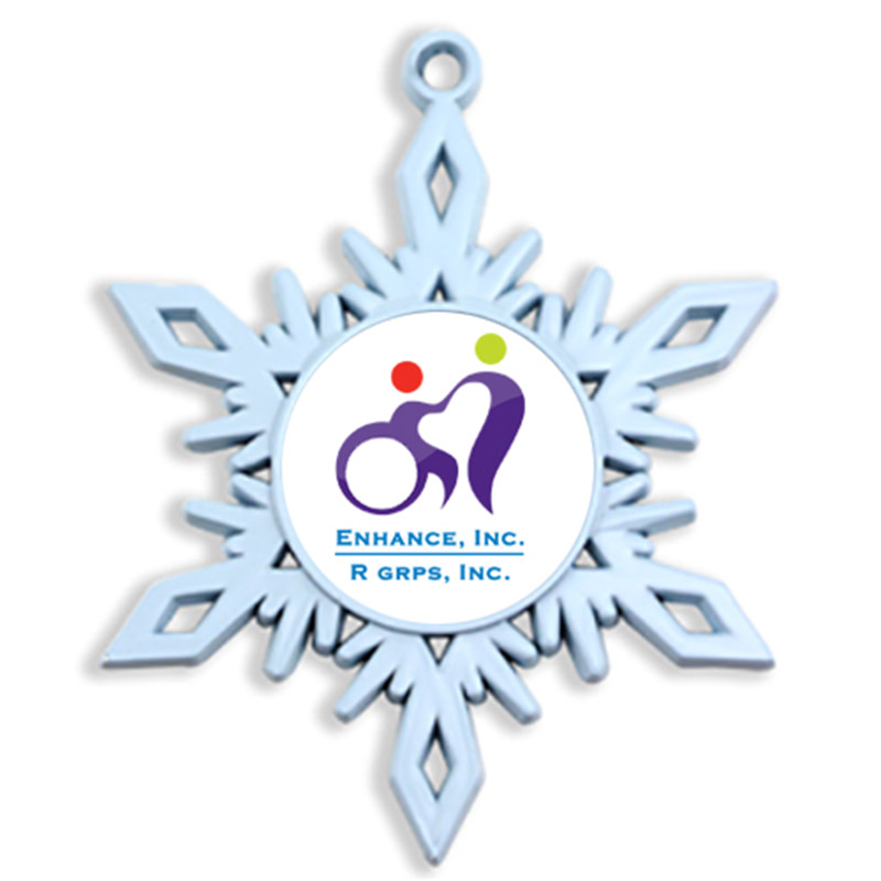 Die Cast White Snowflake Holiday Ornament - White