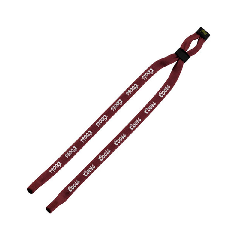 Double-Thick Cotton Trade Show Lanyard with Plastic Y Converter - Burgundy