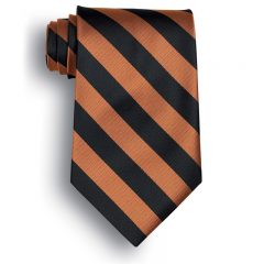 School Striped Polyester Ties - Black Copper