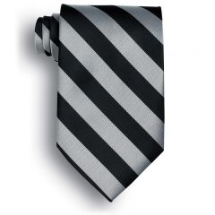 School Striped Polyester Ties - Black Gray