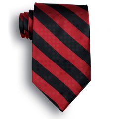 School Striped Polyester Ties - Black Red