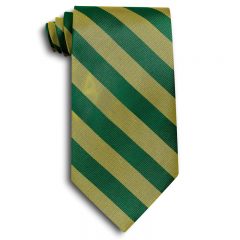 School Striped Polyester Ties - Kelly Green And Gold