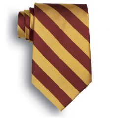 School Striped Polyester Ties - Maroon Gold