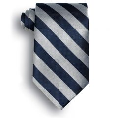 School Striped Polyester Ties - Navy Gray