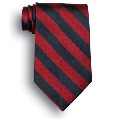 School Striped Polyester Ties - Navy Red