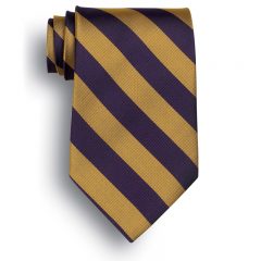 School Striped Polyester Ties - Purple Gold