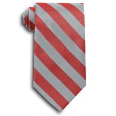 School Striped Polyester Ties - Red Gray